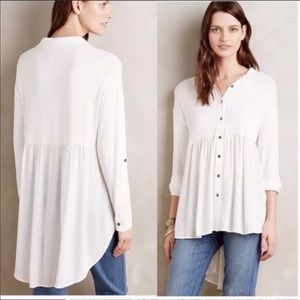 👒Anthro Everleigh High Low Tova Button Down Top💐